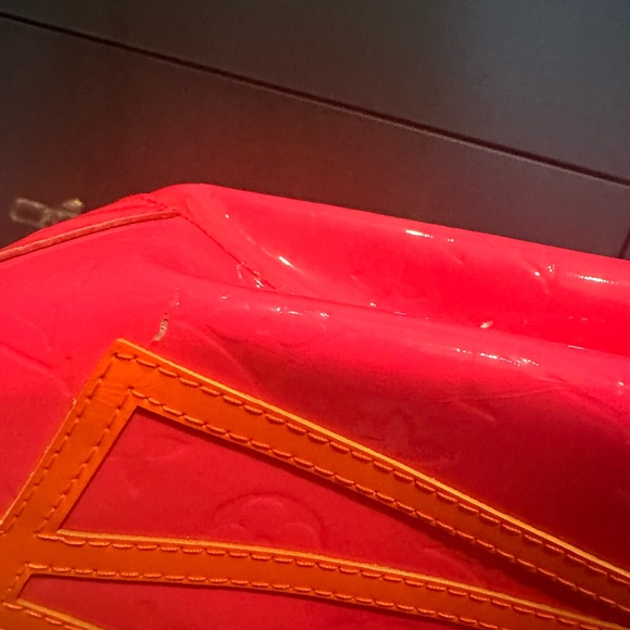 Vintage Pink and orange Vernis Louis Vuitton handbag x Robert Wilson. Authentic - Picture 4 of 11